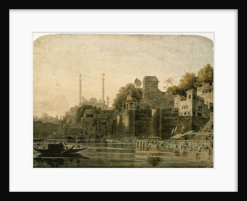 Bathing Scene at the Ghat on the Ganges by William Daniell