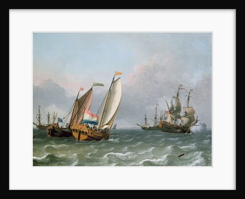 Dutch Shipping in a Choppy Sea by Ludolf I Backhuysen