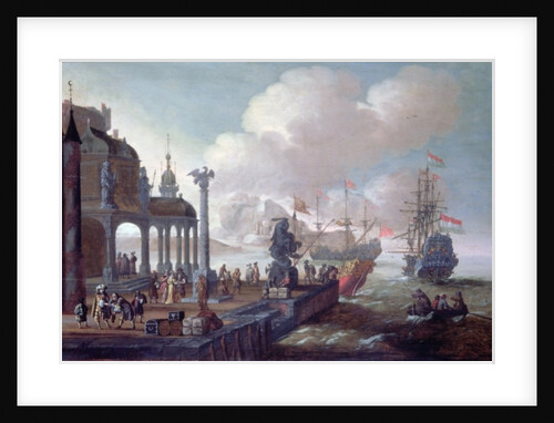 Mediterranean Harbour Scene by Johannes Lingelbach