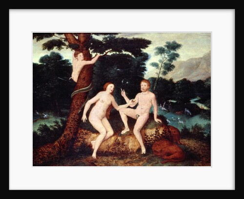 Adam and Eve in the Garden of Eden by Lucas The Elder Cranach