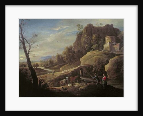 Landscape with Farmers tending their Animals by Pieter the Younger (1637-1701) Mulier
