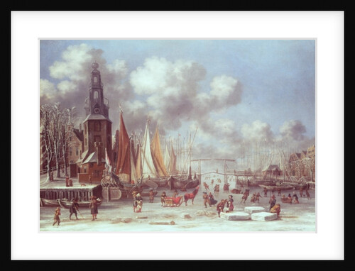 A Winter Scene in Amsterdam by T. & Storck A. Heeremans