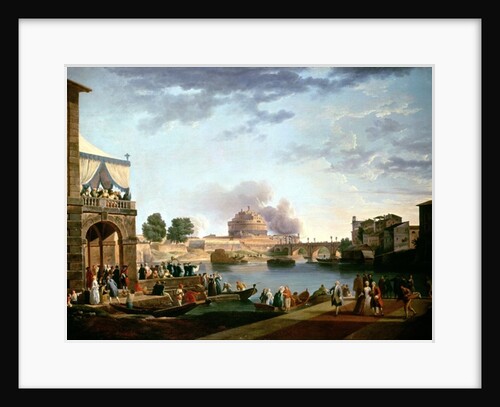 The Election of the Pope with the Castel St. Angelo, Rome in the background by Antonio Joli