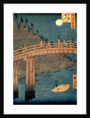 Kyoto bridge by moonlight by Ando or Utagawa Hiroshige