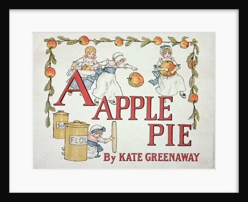 Illustration for the letter 'A' from 'Apple Pie Alphabet', published 1885 by Kate Greenaway