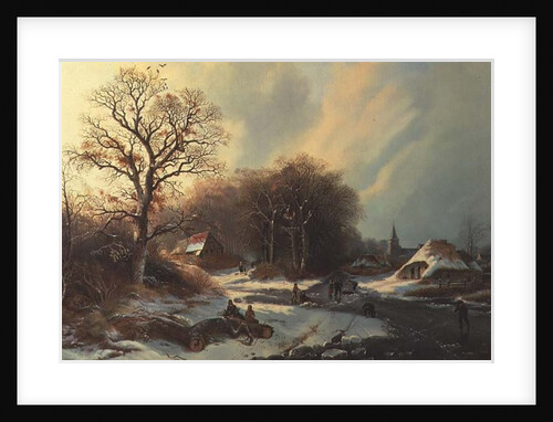 Figures on a Frozen River by School Dutch