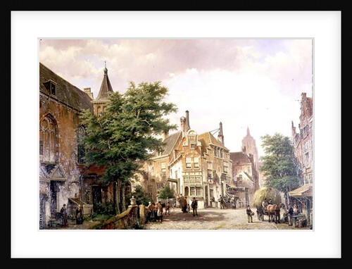 Figures at a Crossroads in Amsterdam by Willem Koekkoek