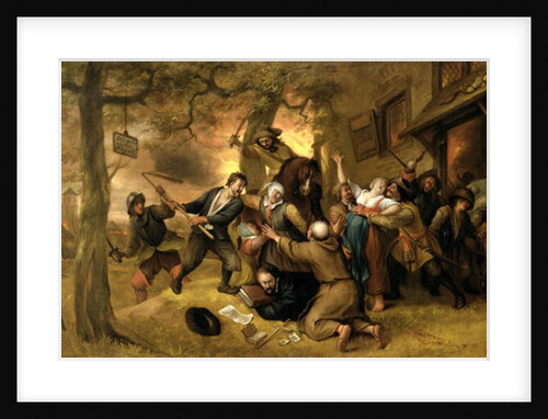 Peasants and Soldiers Outside a Tavern - An Allegory of the Rape of the Netherlands by Jan Havicksz. Steen