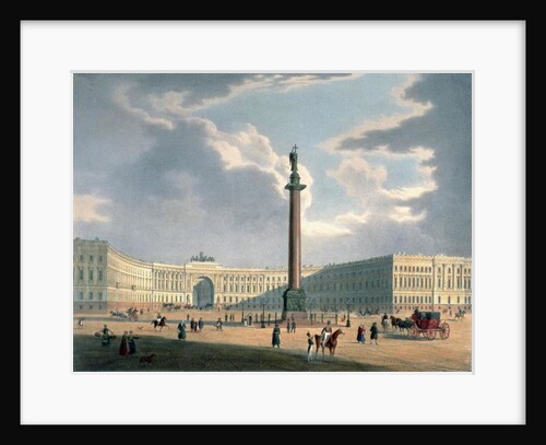 The Alexander Column and the Army Headquarters in St. Petersburg, printed by Lemercier, Paris, 1840s by Louis Jules Arnout