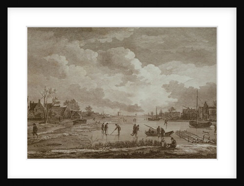Winter, Golf on ice, copperline engraving by Van Drever, c.1753 by Anonymous