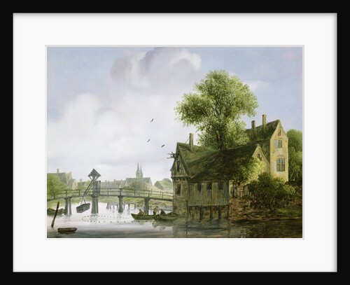 A Town on a river with a bridge by Wouter Kniff
