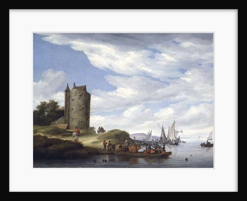 River Estuary with Watchtower by Salomon van Ruisdael or Ruysdael