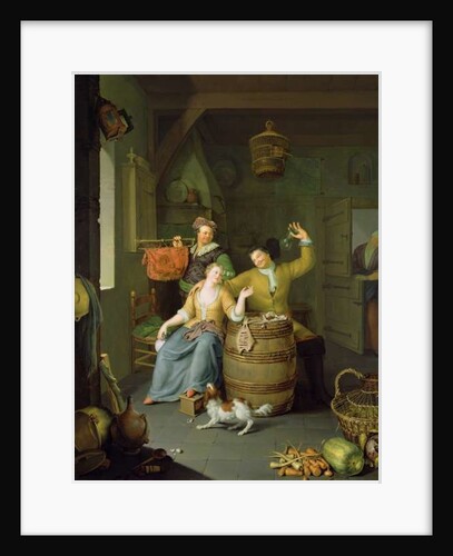 Interior with a couple celebrating by Frans van Mieris