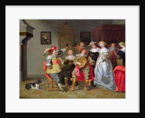 An Elegant Company Merry-making in an interior by Christoffel Jacobsz van der Lamen