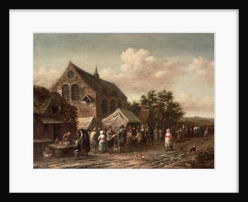 Poultry Market by a Church by Barend Gael or Gaal