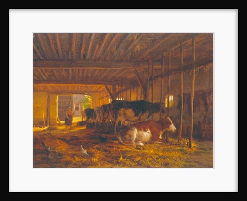 The Cow shed, 19th century by Jean Louis van Kuyck