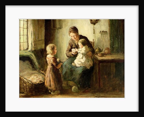 Playing with baby, 19th century by Adolf-Julius Berg