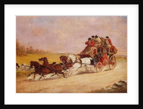 The Royal Mail Coach between the Fox and the Hunt, 1881 by J.C. Maggs