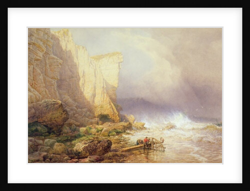 Stormy Weather, Clearing Seaton Cliffs, South Devon, 19th century by John Mogford