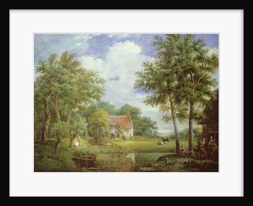 Dutch Farm Scene by Carel Lodewijk Hansen