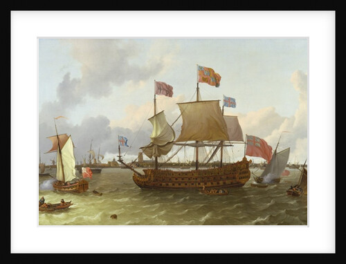 The Three-Master 'Britannia' in Rotterdam, 1698 by Ludolf I Backhuysen