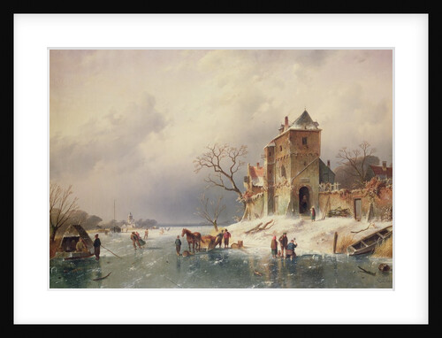 Frozen Winter Scene, 19th century by Charles-Henri-Joseph Leickert