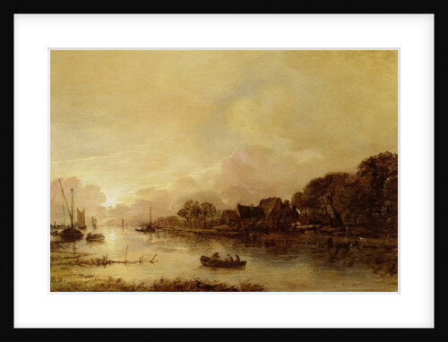 River landscape by Aert van der Neer