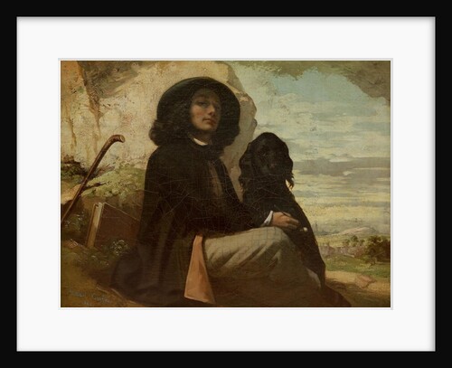 Courbet with his Black Dog, 1842 by Gustave Courbet