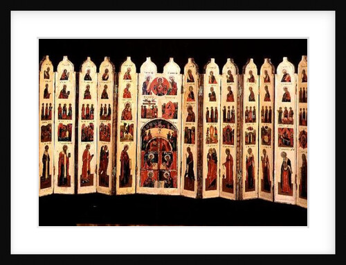Fifteen-section icon screen with scenes from the Life of Christ and Saints, 16th century Russian by Anonymous