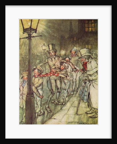 Bob Cratchit went down a slide on Cornhill by Arthur Rackham