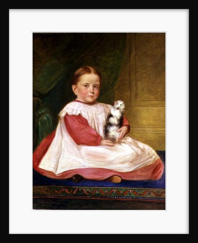 Child with guinea pig, c.1870 by English School