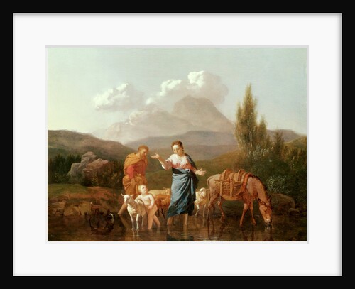 Holy family at a stream by Karel Dujardin