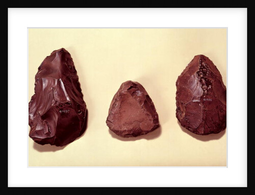 Flint axe heads by Paleolithic Paleolithic