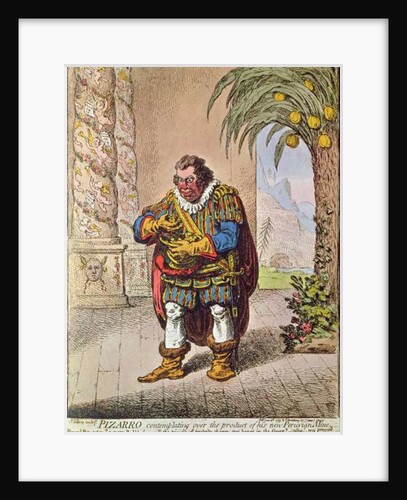 Caricature of Pizarro contemplating the product of his new Peruvian mine by James Gillray