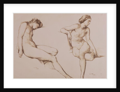 Sepia Drawing of Nude Woman, c.1860 by William Mulready
