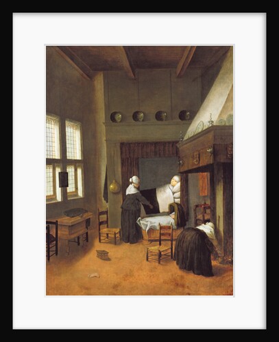 Bedroom Interior with Mother and New-Born Child by Jacobus Vrel