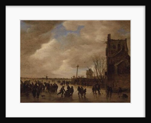 A Winter Skating Scene by Jan Josephsz van Goyen