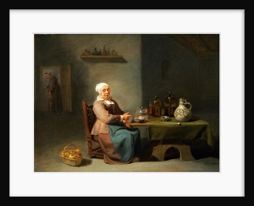 A Woman in a kitchen by Willem van the Elder Herp
