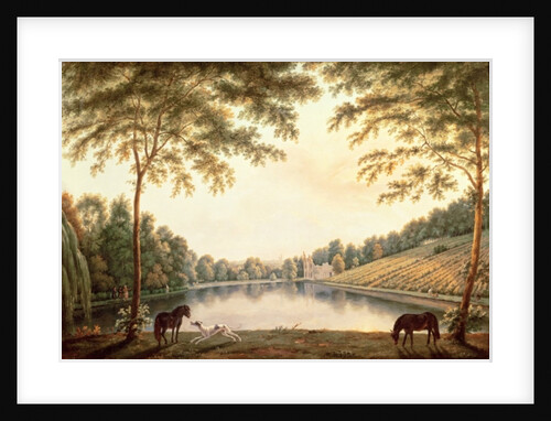 A View of the Lake and ruins of the Abbey at Painshill, Surrey by G. and Gilpin S. Barrett