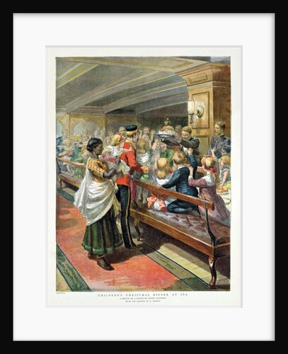 Children's Christmas Dinner at Sea from the Graphic Christmas Number, 1889 by Godefroy Durand