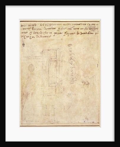 Architectural Study with Notes by Michelangelo Buonarroti