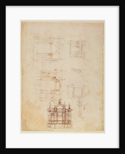 Studies for architectural composition in the form of a triumphal arch, c.1516 by Michelangelo Buonarroti