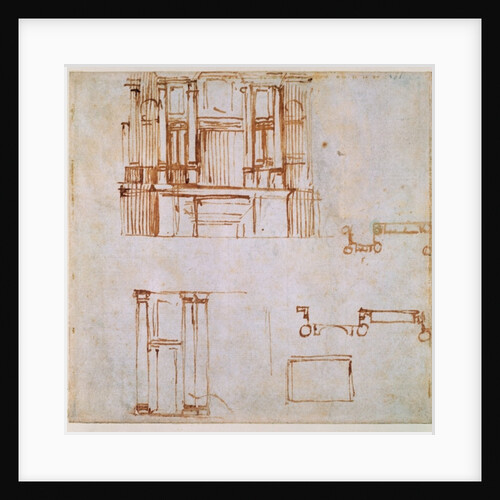 Studies for a monumental wall tomb 1525-26 by Michelangelo Buonarroti