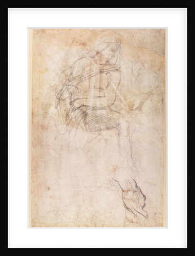 Study for the Ignudi above the Persian Sibyl in the Sistine Chapel, 1508-12 by Michelangelo Buonarroti