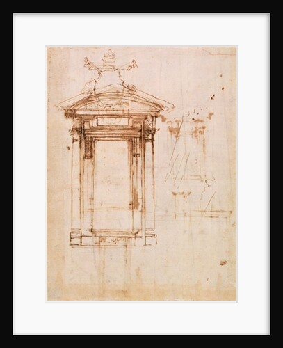 Architectural study by Michelangelo Buonarroti