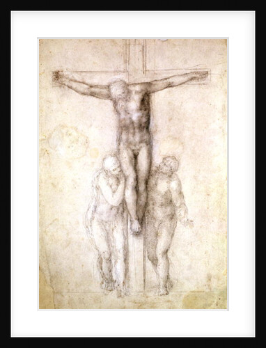 Study of Christ on the Cross between the Virgin and St. John the Evangelist by Michelangelo Buonarroti