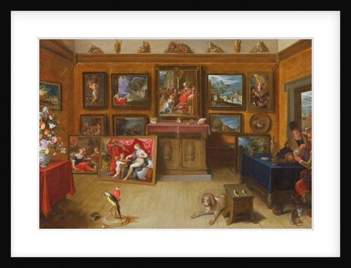 Picture Gallery with a Man of Science Making Measurements on a Globe, 1612 by Frans II the Younger Francken