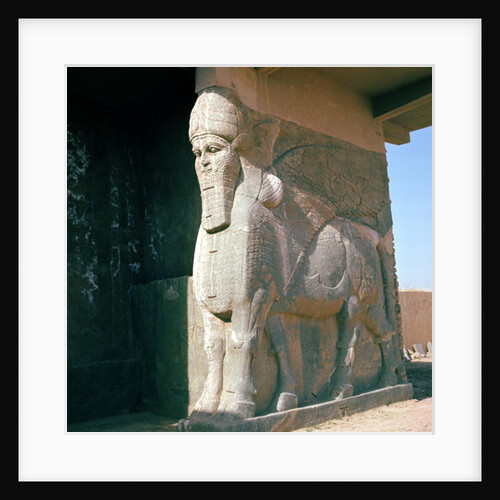 Winged human-headed bull, Neo-Assyrian Period, reign of Ashurnasirpal II by Assyrian