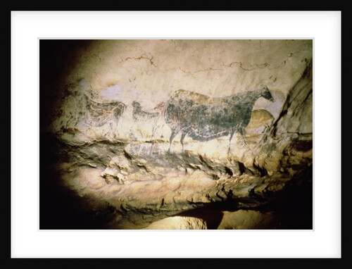 Rock painting of a black cow, c.17000 BC by Anonymous