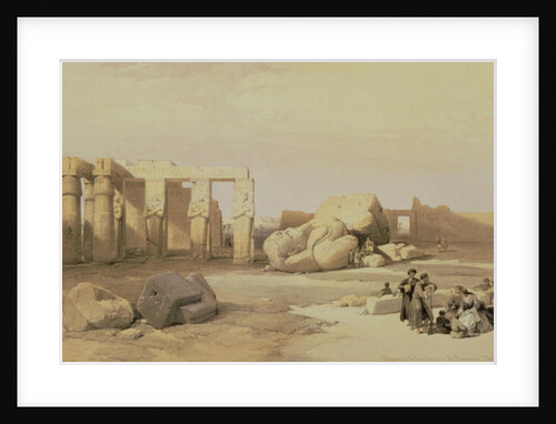 Fragments of the Great Colossus, at the Memnonium, Thebes, 1937 BC by David Roberts
